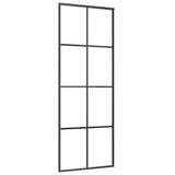 Vidaxl Aluminum Sliding Door Black 29.9'X80.7' | Stable And Durable | Esg Glass Panel | Easy Assembly | Modern Sleek Design | Includes Mounting Accessories