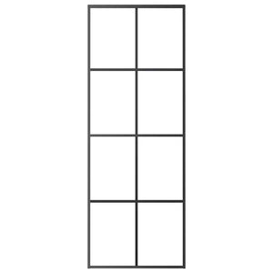 Vidaxl Aluminum Sliding Door Black 29.9'X80.7' | Stable And Durable | Esg Glass Panel | Easy Assembly | Modern Sleek Design | Includes Mounting Accessories