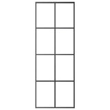Vidaxl Aluminum Sliding Door Black 29.9'X80.7' | Stable And Durable | Esg Glass Panel | Easy Assembly | Modern Sleek Design | Includes Mounting Accessories