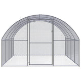 Vidaxl Outdoor Chicken Coop 9.8'X13.1'X6.6' - Galvanized Steel Chicken Cage - Large Coop For Hens, Ducks, And Other Small Animals - Easy-To-Clean Outdoor Enclosure With Wire Mesh Design