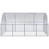 Vidaxl Outdoor Chicken Coop 9.8'X13.1'X6.6' - Galvanized Steel Chicken Cage - Large Coop For Hens, Ducks, And Other Small Animals - Easy-To-Clean Outdoor Enclosure With Wire Mesh Design