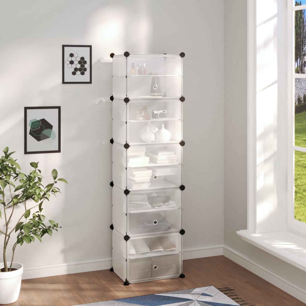 Vidaxl Transparent Shoe Rack- Large Capacity Pp Plastic Cube Storage Organizer For Shoes And Accessories, Easy Assembly, Stackable Design, Suitable For Home, Dorm, Office