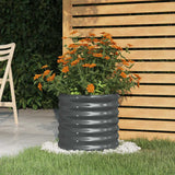 Vidaxl Garden Planter Powder-Coated Steel 15.7X15.7X14.2 Anthracite -Used