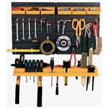 'Vidaxl 26 Tool Wall With 1 Rack And 19 Hooks In Black And Yellow - Sturdy Polypropylene Garage Organizer For Hand Tools And Accessories
