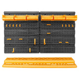 'Vidaxl 26 Tool Wall With 1 Rack And 19 Hooks In Black And Yellow - Sturdy Polypropylene Garage Organizer For Hand Tools And Accessories