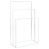 'Vidaxl White Freestanding Towel Rack - Iron Material, 3-Tier Bathroom Storage Organizer, Space-Savvy, Industrial And Modern Style