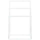'Vidaxl White Freestanding Towel Rack - Iron Material, 3-Tier Bathroom Storage Organizer, Space-Savvy, Industrial And Modern Style