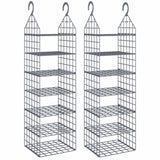 Vidaxl Hanging Closet Organiser - Gray 7-Shelf Wardrobe Organizer With Open Design - Lightweight And Easy To Install - Ideal Storage Solution For Clothes, Shoes, And Accessories