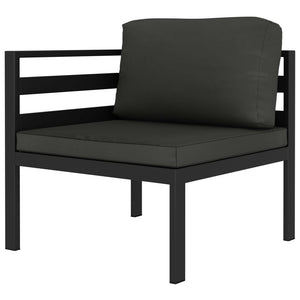 Vidaxl 8-Piece Patio Lounge Set In Anthracite - Aluminum Outdoor Furniture With Modular Design, Comfy Cushions, And Back Pillows
