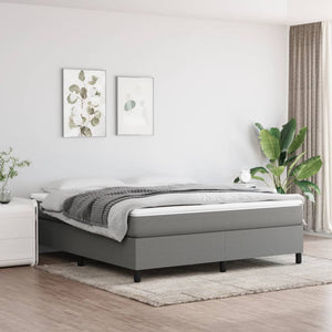 Vidaxl Box Spring Bed Frame Dark Gray 72''X83.9'' California King Fabric
