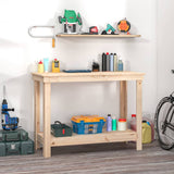 vidaXL Work Bench 43.3x19.7x31.5 Solid Wood Pine