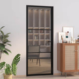 vidaXL Interior Door 32.7x79.3 Black ESG Glass and Aluminum