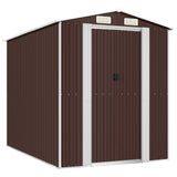 'Vidaxl Galvanized Steel Garden Shed - Durable, Spacious Outdoor Storage Solution For Garden Tools And Equipment - Ventilated, Easy Access