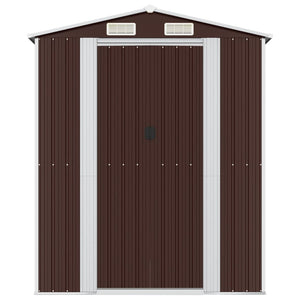 'Vidaxl Galvanized Steel Garden Shed - Durable, Spacious Outdoor Storage Solution For Garden Tools And Equipment - Ventilated, Easy Access