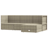 Vidaxl 4-Piece Patio Lounge Set With Cushions - Adjustable Pe Rattan Outdoor Furniture Set - Gray - Powder-Coated Steel Frame - Economical And Convenient - Contemporary Design