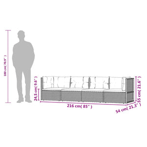 Vidaxl Patio Lounge Set: 4-Piece Outdoor Furniture With Gray Poly Rattan And Cushions For Garden