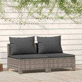 Vidaxl 2-Seater Patio Sofa With Cushions Gray Poly Rattan -Like New