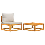 Vidaxl Wooden Patio Sofa Set With Cushions - 2-Piece Durable And Modular Outdoor Furniture Set, Solid Acacia Wood Construction