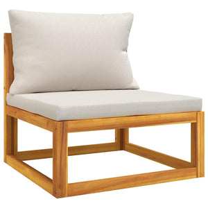 Vidaxl Wooden Patio Sofa Set With Cushions - 2-Piece Durable And Modular Outdoor Furniture Set, Solid Acacia Wood Construction