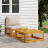 Vidaxl Wooden Patio Sofa Set With Cushions - 2-Piece Durable And Modular Outdoor Furniture Set, Solid Acacia Wood Construction