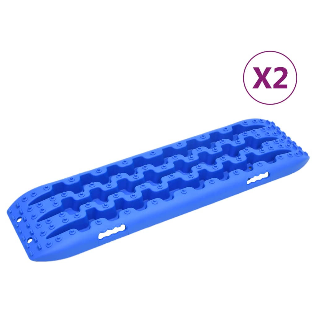 'Vidaxl Durable 10-Tonne Traction Boards In Blue - Reinforced Nylon Vehicle Recovery Tracks With Optimized Teeth Design And Easy Carriage Handles - Designed For Off-Road And Travel Use'