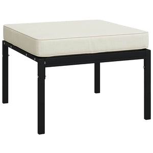 Vidaxl Patio Footstools, Set Of 2, Comfortable Steel Outdoor Furniture With Sand Cushions, Modular And Durable, Black - 23.6'X23.6'X13.8'