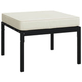 Vidaxl Patio Footstools, Set Of 2, Comfortable Steel Outdoor Furniture With Sand Cushions, Modular And Durable, Black - 23.6'X23.6'X13.8'