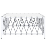 Vidaxl Patio Table Outdoor Furniture In White With Durable Woven Fabric And Robust Powder-Coated Steel Frame; Measures 27.6'X27.6'X13.4'; Modular Design