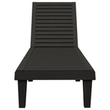 Vidaxl Adjustable Backrest Sun Lounger-Black- Polypropylene Material, Lightweight, Uv & Weather Resistant, Imitation Wood Texture Design, Easy To Move, Ideal For Outdoor Living Space.
