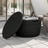 Vidaxl 3-In-1 Patio Storage Box - Multifunctional Outdoor Furniture - Durable Polypropylene - Imitation Wood Texture Design - Convenient Storage Capacity - Black