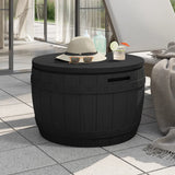Vidaxl 3-In-1 Patio Storage Box - Multifunctional Outdoor Furniture - Durable Polypropylene - Imitation Wood Texture Design - Convenient Storage Capacity - Black