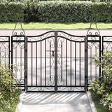 vidaXL Garden Gate Black 47.6x3.1x39.4 Wrought Iron