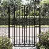 vidaXL Garden Gate Black 47.6x3.1x70.9 Wrought Iron