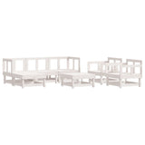 Vidaxl 7-Piece Solid Pinewood Patio Lounge Set With Cushions - Modular White Outdoor Furniture Set For Garden, Terrace Or Patio