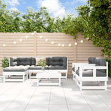 Vidaxl 7-Piece Solid Pinewood Patio Lounge Set With Cushions - Modular White Outdoor Furniture Set For Garden, Terrace Or Patio