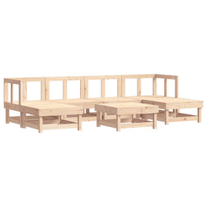 Vidaxl Patio Lounge Set With Cushions - 7 Piece Outdoor Furniture Set, Solid Pine Wood, Sturdy Frame, Comfortable Seating, Modular Design, Natural Brown