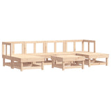 Vidaxl Patio Lounge Set With Cushions - 7 Piece Outdoor Furniture Set, Solid Pine Wood, Sturdy Frame, Comfortable Seating, Modular Design, Natural Brown