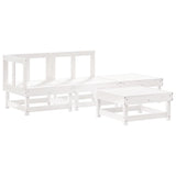 Vidaxl Solid Pine Wood Patio Lounge Set - White, Outdoor Furniture With Cushions, Modular 4Pc, Suitable For Garden/Terrace