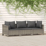 Vidaxl Patio Lounge Set - 3 Piece Outdoor Furniture In Gray, Durable Poly Rattan & Powder-Coated Steel, Designed For Comfort, Weather-Resistant, Easy Assembly, Stylish Modern Design.