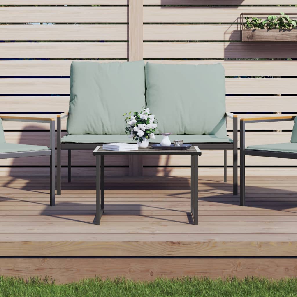 Vidaxl Anthracite Patio Table With Sturdy Steel Construction - Flexible And Portable Outdoor Furniture For Gardens, Decks And Poolside Areas