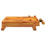 'Vidaxl Acacia Wood Workbench Tabletop With Vice - Flexible Use Stable Surface - Brown