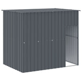 Vidaxl Dog House, Dog Kennel With Roof, Dog Cage With Lockable Door And Latch, Pet House For Small Animals, Anthracite Galvanised Steel