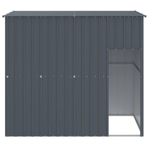 Vidaxl Dog House, Dog Kennel With Roof, Dog Cage With Lockable Door And Latch, Pet House For Small Animals, Anthracite Galvanised Steel