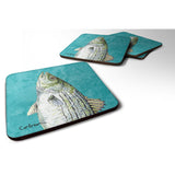 Caroline'S Treasures 8720Fc Striped Bass Foam Coasters (Set Of 4), 3.5 H X 3.5 W, Multicolor
