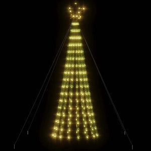 'Vidaxl Christmas Tree Light Cone - 275 Warm White Leds With Adjustable Lighting Effects, Outdoor Ready, Easy Assembly, Sturdy Iron Base