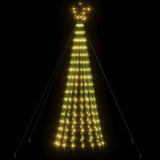 'Vidaxl Christmas Tree Light Cone - 275 Warm White Leds With Adjustable Lighting Effects, Outdoor Ready, Easy Assembly, Sturdy Iron Base