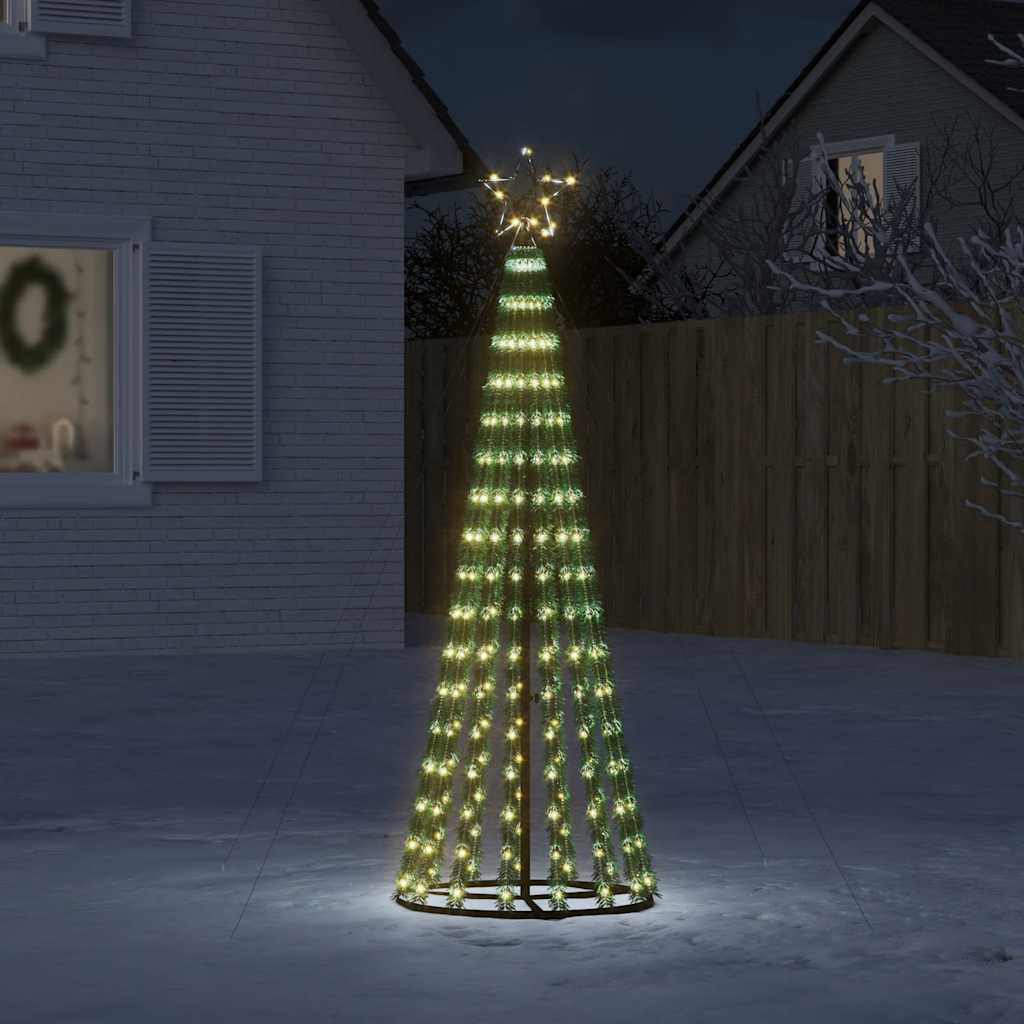 'Vidaxl Christmas Tree Light Cone - 275 Warm White Leds With Adjustable Lighting Effects, Outdoor Ready, Easy Assembly, Sturdy Iron Base