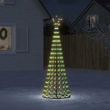 'Vidaxl Christmas Tree Light Cone - 275 Warm White Leds With Adjustable Lighting Effects, Outdoor Ready, Easy Assembly, Sturdy Iron Base