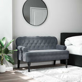 Vidaxl Bench With Backrest Dark Gray 47X25.4X29.5 Velvet -Like New