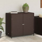 Vidaxl Patio Storage Cabinet Brown 32.7X17.7X29.9 Poly Rattan -Like New